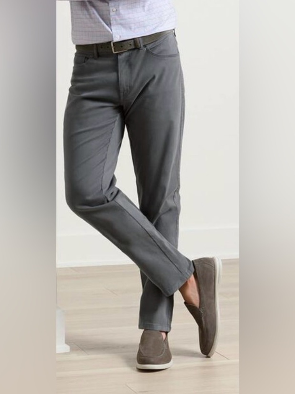 Peter Millar Gray 5 Pocket Performance Pants Men’s 38 Straight Golf Casual